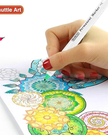 Shuttle Art Permanent Marker, 30 Colors Ultra Fine Point, Assorted Colors, Works on Plastic,Wood,Stone,Metal and Glass for Kids Adult Coloring Doodling Marking