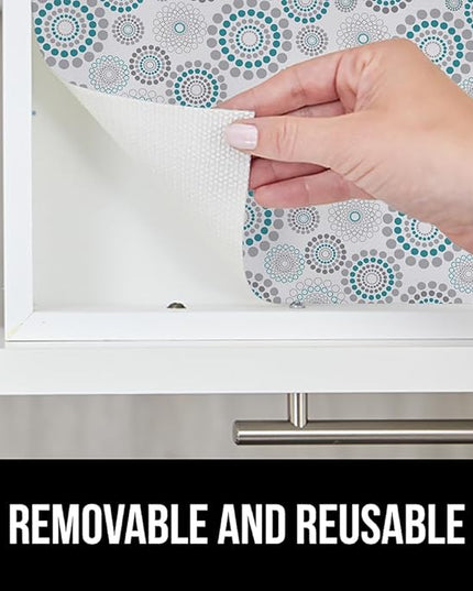 GORILLA GRIP DripGuard Shelf Liner, Non Adhesive Drawer and Kitchen Cabinet Protector, 20x240 Inch, Slip Resistant BPA Free Smooth Surface Plastic Liners for Cabinets, Bathrooms, Closets, Spiral