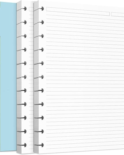 Discbound Refill Paper, Disc Paper Refill for Note-Taking System Discbound Planner Inserts with 240 Pages, 5 Sheets Dividers,White Paper Refill, Letter Size 8.5" x 11 "