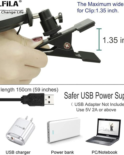 Ring Light 5'' USB Portable Lighting 3200k-6500K Dimmable Led Clip on Computer Monitor Laptop Phone for Content Creator (YouTube/TikTok/Twitch) Makeup,Conference,Selfie,Video,Vlog (White)