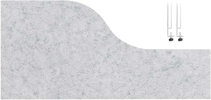 VERSARE SoundSorb Desktop Privacy Panels | Noise Dampening Modesty Panels for Desks | Edge Clip Mounts | PET Material | 48" x 12"-24" Marble Gray Panels with Edge Clips