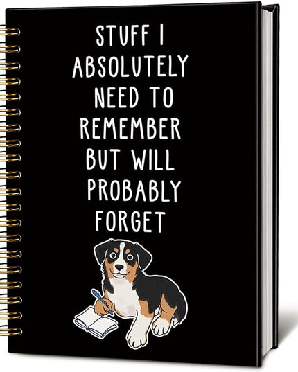 LIANGW Funny Australian Shepherd Dog Gifts Spiral Notebook Journal, Pet Dog Mom Lovers Owner Gifts Journal for Writing, Bernese Mountain Dog Gift for Women, Dog Office Stuff Supplies, 5.5x8.3 Inch