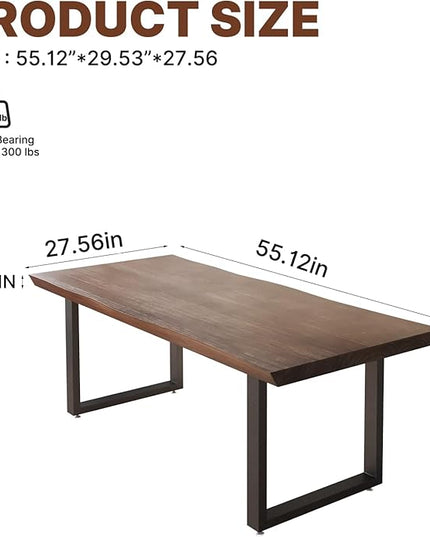Solid Wood Computer Desk 55.1-inch Large Office Desk Home Simple Modern Long Desk Study Writing Desk Dining Table for Home Office