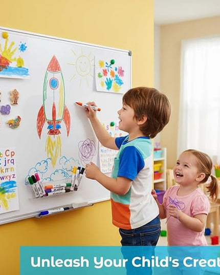 2 Pack 36" x 24" Magnetic Dry Erase Board with Removable Marker Tray| Commercial Quality Wall-Mounted Aluminum Message Presentation White Board for Kids, Students & Teachers