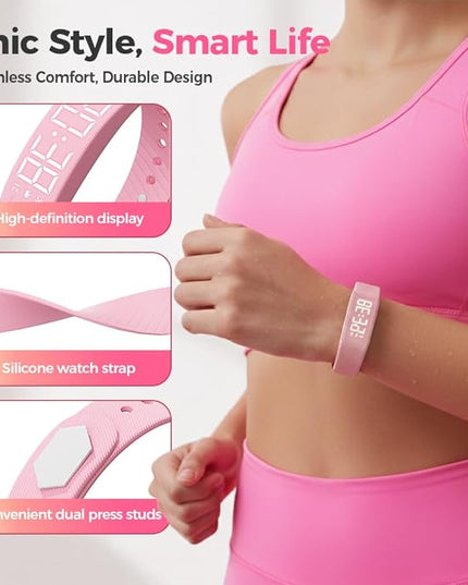 Vibrating Alarm Clock Watch, 2026 New Wristband, Rechargeable Silent Alarm for Deep Sleepers, LED Display Vibrating Alarm Watch for Elderly