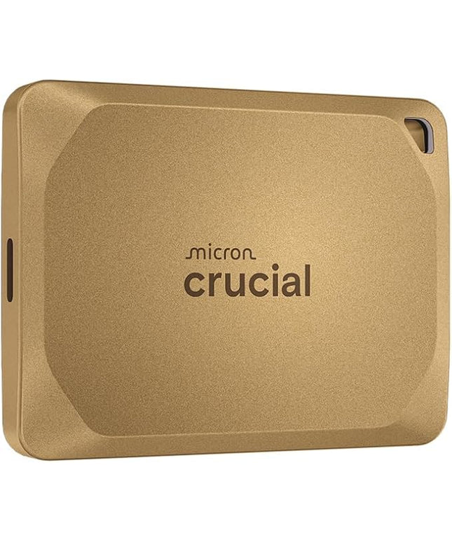 Crucial X10 Pro 4TB Portable SSD, Up to 2,100MB/s Read, 2000MB/s Write, USB 3.2 USB-C, External Solid State Drive, Durable Storage for Professional Creators, Gold - CT4000X10PROSSD9D02