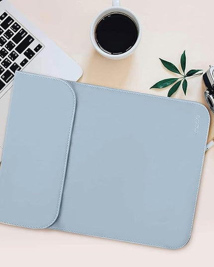 MOSISO Laptop Case 13 inch, 13 inch Laptop Sleeve Compatible with MacBook Air M4 M3 M2 M1 2025-2018 / Pro M2 M1 2025-2016, Faux Suede Leather Case with Small Bag, Baby Blue