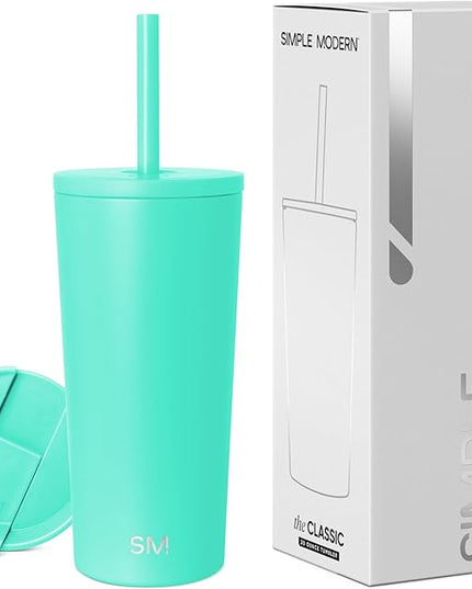 Simple Modern Classic Tumbler with Lid and Straw | Insulated Iced Coffee Cup Reusable Stainless Steel Water Bottle Travel Mug | Gifts for Women Men Her Him | 20oz | Tropical Wave
