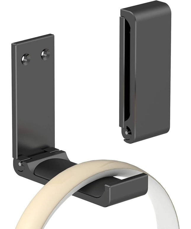 Yocice Headphone Stand Hanger,Headset Holder Mount,Aluminum Hook with Strong Adhesive Tape for Headphones (H03-Black-1PCS)