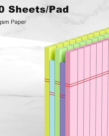 AILZFEI 5pcs Colored Note Pads 5x8 College Ruled Small Legal Pads Paper Notepads 5 Pack Study Back Writing Pads 5 x 8 Paper Pads Perforated Narrow Ruled Pads of Paper 30 Sheets/Pack