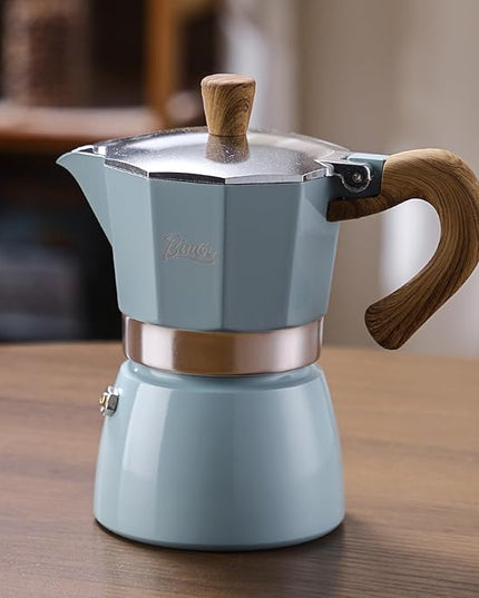 Bincoo Espresso Maker Stovetop,Camping Moka Pot 2 Cup/120ML,Stove Top Espresso Italian Coffee Maker,Easy to Use (Red)