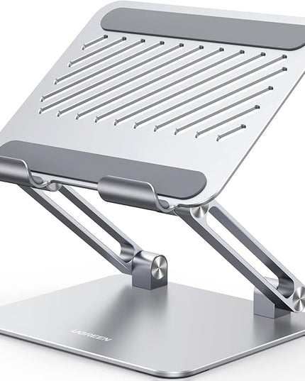 UGREEN Tablet Stand Holder for Desk Dual Rod Support Aluminum Tablet Holder Adjustable Multi-Angle Home Office Accessories Compatible with iPad Pro 13 12 11 10.5 Air Mini 5 4 3 2 Phone E-Reader Silver