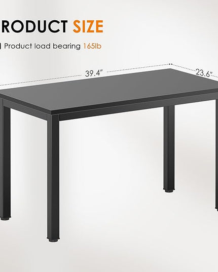 DlandHome 39 inches Small Computer Desk for Home Office Activity Table Writing Table for Small Spaces Study Table Student Laptop Desk Black DND-AC3CB-100