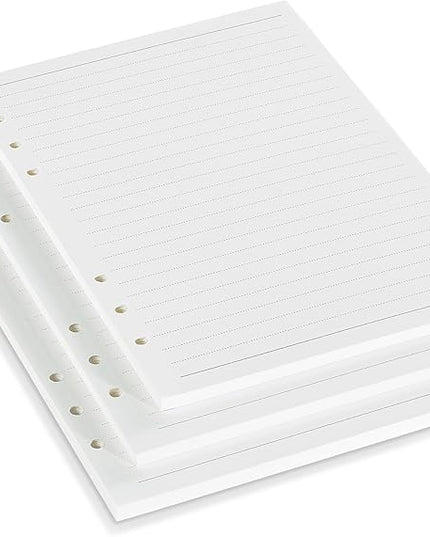 A5 Line Loose Leaf Refill Paper, 210x142mm, 135 Sheets Planner Refills, 6-Ring Binder Refill, 100GSM College Ruled Insert Papers for Notebooks, School, Office, College Notes, Journals & Note-Taking