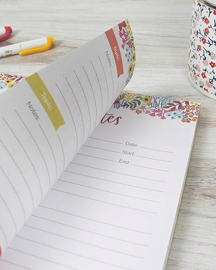 bloom daily planners 8.5" x 11" Double Sided Meeting Pad - Topics, Takeaways, Action Items & Follow-Ups - Undated Meeting Notes Agenda Organizer