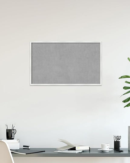 Amanti Art White Framed Magnetic Board 25x41 Large Vision Board for use with Magnets, 100% Metal Sheet to Display Items as Office Decor or for Home Organization in mudroom, Kitchen or Kids Room