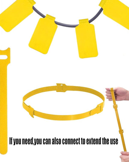 60 Pcs Reusable Cable Labels & Hook and Loop Cord Ties – 30 Wire Labels + 30 Cable Tags for Electronics, Home Office Cord Management, Residue-Free, Quick-Drying Marker Included