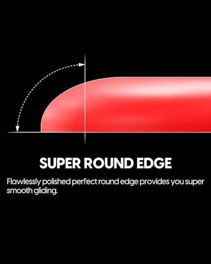 Superglide2 Glass Mouse Skates for Logitech G Pro X Superlight (Red) - Controllable Speed Surface, Polished Edge, Ultra Smooth Durable Gaming Feet