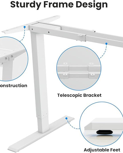 Dual Motor Electric Standing Desk Frame- Heavy Duty Height Adjustable Desk Legs, Sit to Stand Up Desk Base, 4 Memory Settings Controller for Adjustable Desktop Sizes, Over 300 lbs Load Capacity