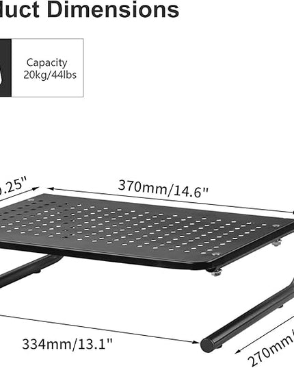 suptek Monitor Stand Riser for Computer,Laptop,Printer, Notebook and All Flat Screen Display with Vented Metal Platform and 4 Inches Height Underneath Storage (MST004)