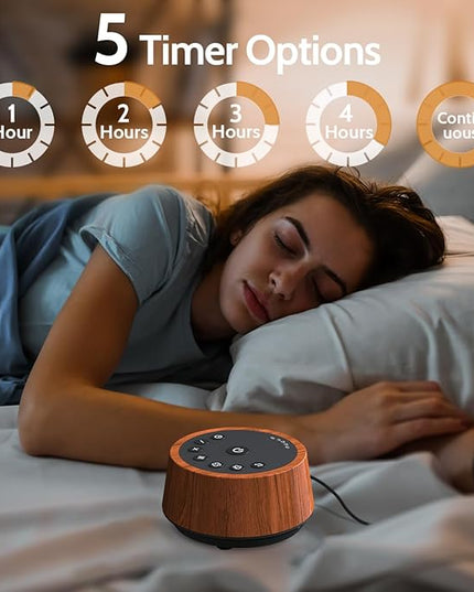 Color Noise Sleep White Noise Sound Machines 25 Soothing Sounds 32 Volume Levels 5 Timers and 4 Sound Categories Memory Function for Everyone, WOOD