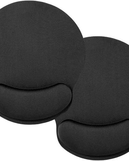 HONESTY Smooth Microfiber Memory Foam Mouse Wrist Pad, Ergonomic Resting Mouse Pad and Wrist Support, Comfortable Typing and Pain Relief, Suitable for Computer Games Office and Study, Black ( 2 Pack).