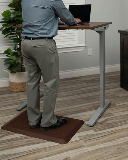 GelPro Anti-Fatigue Designer Comfort Kitchen Floor Mat, 20x32”, Leather Grain Truffle Stain Resistant Surface with 3/4” Thick Ergo-Foam Core for Health and Wellness