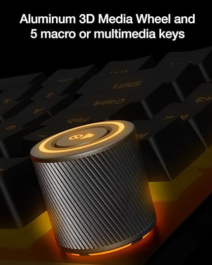 be quiet! Light Mount Mechanical Keyboard | Linear | Hot-Swappable Lubricated Silent Switches | 3D Media Wheel | ARGB Keyboard | Quality PBT Double-Shot Keycaps | Programmable | BT003US