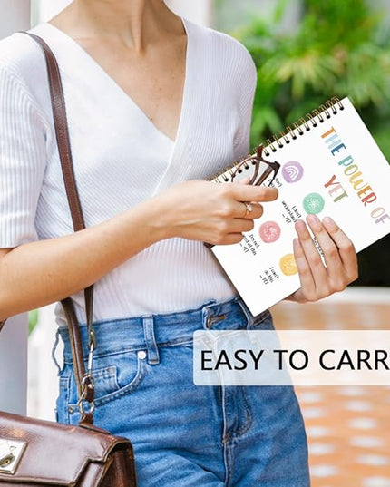 dvhdajed Mental Health Inspirational Spiral Notebook, the Power of Yet Growth Mindset Journaling Notebooks, Therapy Spiral Journal for Girls Women, Psychology Office School Supplies Gifts, 5.5x8.3 In