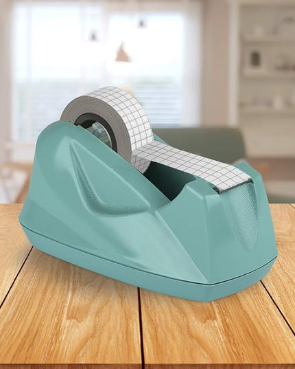 Acrimet Premium Desktop Tape Dispenser, Plastic, Non-Skid Base (Heavy Duty) (Solid Green Color)