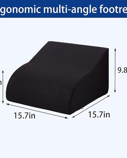 Foot Rest for Under Desk at Work Ergonomic Under Desk Footrest，Support Foot Pillow Double-Sided Footstool， for Office, Home & Gaming Leg Elevation Pillow Black