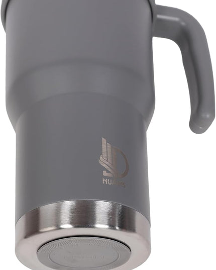 40 Oz Tumbler with Handle & Straw Lid, Insulated Stainless Steel Vacuum Flask, Double Wall Thermal Car Cup for Hot & Cold Drinks, Leak Proof, BPA Free (Dark Gray)