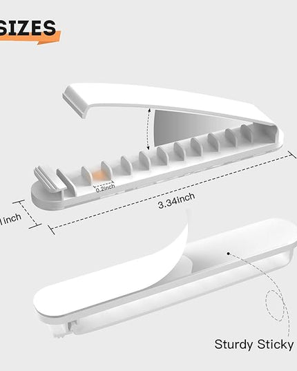 pzoz Cable Clips, 3 Pack Cord Organizer Charger Cable Management for Organizing Home Office Desk Phone Car Cable Wire, Self Adhesive Cord Holders (White)