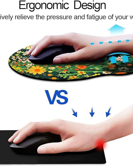 Ergo Comfort Gel Wrist Rest Mouse Pad-Ergonomic Office Mousepad with Wrist Support-Non-Slip, Design Desk Accessories Mat for Home&Game Decor Cute Black Cat