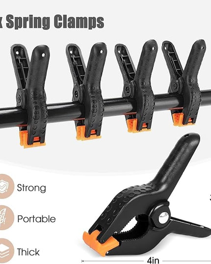 6.5x3.2ft T-Shape Backdrop Stand, Adjustable Background Support Stand Kit, Portable Photo Banner Holder with 4 Spring Clamps, Sandbag, Carry Bag for Party, Wedding, Photography and Decoration