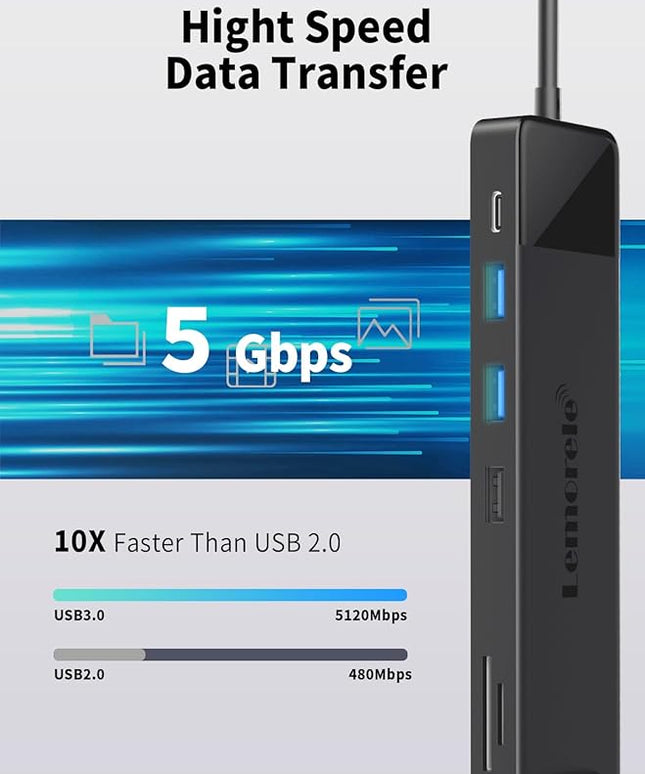 Lemorele 13 in 1 USB C Docking Station for Triple Monitors, Dual 4K HDMI, 1000M RJ45, VGA, 4 USB 3.0/2.0, SD/TF, 3.5MM Audio, USB C 3.0, 100W PD, Compatible with Type C Laptops