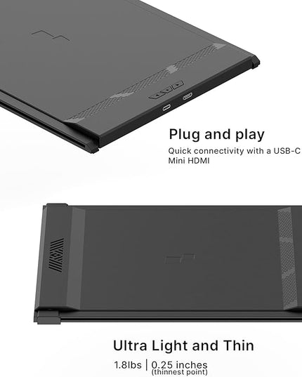 Portable Monitor - New Mobile Pixels Duex Max DS 14.1" Laptop Screen Extender, FHD 1080P Travel Monitor, USB C/USB A/HDMI Plug and Play Laptop Monitior for Windows/Mac/Android/Switch