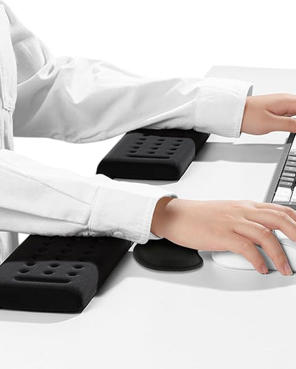 L-Shaped Desk Elbow Pad for Desk, Wrist Rest for Mouse, Memory Foam Elbow Pads with Non-Slip, Ergonomic Desk Edge Cushion, Wrist Support Arm Rest for Office and Gaming