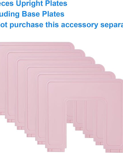 6 Pieces Upright Plates, Accessory Parts of Expandable File Folder Holder, Pink