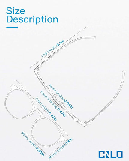 CNLO Blue Light Blocking Glasses,Computer Glasses,Anti Eyestrain, Lightweight Frame Eyeglasses,Men/Women… (Black)