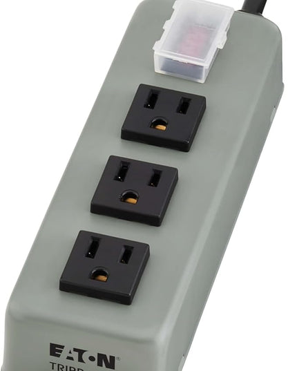 Eaton Tripp Lite Series 3-Outlet Heavy Duty Power Strip, Metal, Mountable (Wall Mount & Under Desk), 6ft Extension Cord, On/Off Switch Cover, Industrial Garage Shop Work Bench Applications (3SP)