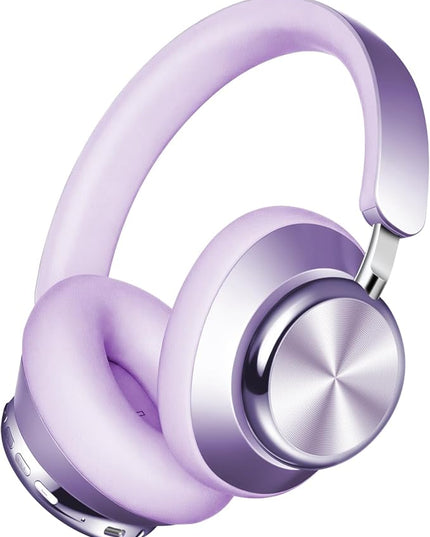 Wentronic Y03 Bluetooth Headphones Wireless Active Noise Cancelling Over Ear Headphones 48 Hours Playtime High Sound Quality 6 EQ Music Mode Headphones with Soft Ear Cushion - Purple