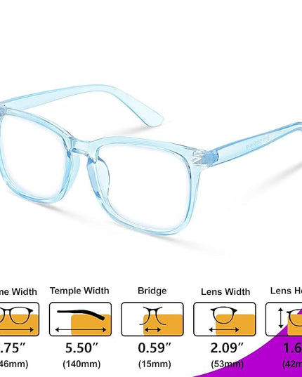 VISOONE Blue Light Blocking Glasses Square with Anti Computer Glare for Gaming Women and Men MONTANA