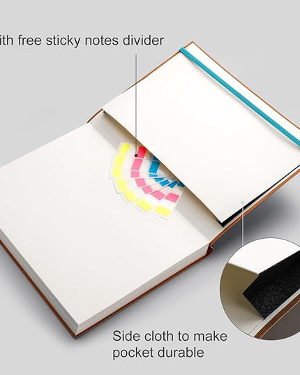 AHGXG Graph Paper Notebook - Grid Paper Notebook Large A4 8.5''×11'', 320 Pages Thick Journal, 100gsm Thick Graph Paper, Leather Softcover, Inner Pocket - Cyan