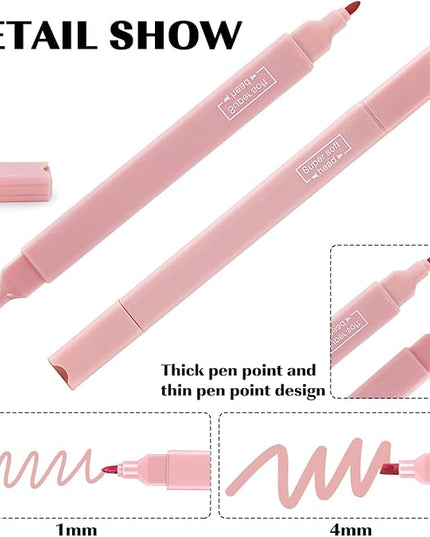 Lestp 22 Pcs Bible Study Supplies Bible Highlighters No Bleed Assorted Colors Pens 1000 Sheets Transparent Sticky Notes with 2 Black Pens Pastal Highlighters Dual Tips Morandi Book Tabs Sticky Index