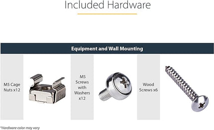 StarTech.com 3U 19" Wall Mount Vertical Rack Bracket, Wall Mount Patch Panel Bracket for Data/AV/IT/Computer Equipment, 3U Rack for Cabinet or Server Room, Supports 150lb (68kg) , TAA (RK319WALLV)
