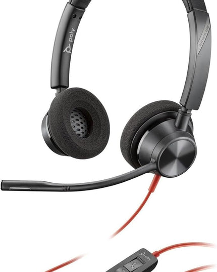 Plantronics - Blackwire 3320 USB-A - Wired, Dual-Ear (Stereo) Headset with Boom Mic - USB-A to Connect to Your PC, Mac or Cell Phone - Works with Teams, Zoom & More