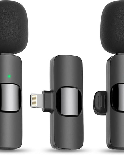 MAYBESTA Wireless Mini Microphone for iPhone 14 Below - Bluetooth Lapel Mic for Video Recording - Clip on Phone Microphones for YouTube Tiktok