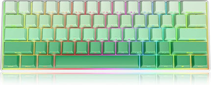 Cherry Profile Side Printed PBT Keycaps, 135 Key Minimalist Double Shot Shine Through Custom Keycap, Gradient Key Cap for Cherry MX Switches Mechanical Keyboard (Mint Green/Side Print)