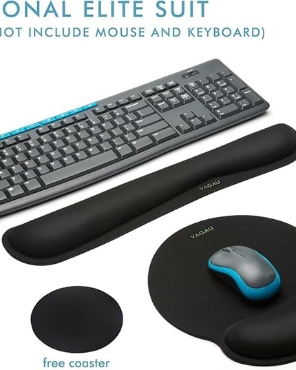 Ergonomic Mouse Pad with Wrist Rest Premium Memory Foam Keyboard and Mouse Wrist Rest Pads Set- for Comfortable Typing &Wrist Pain Relief (Pack of 4)